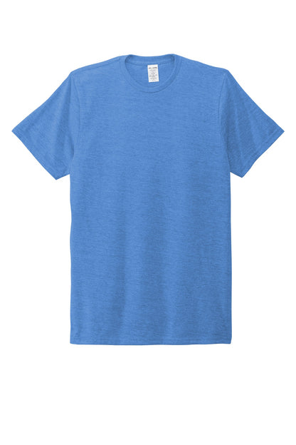 Front View of Azure Blue Allmade Unisex Tri-Blend Tee AL2004