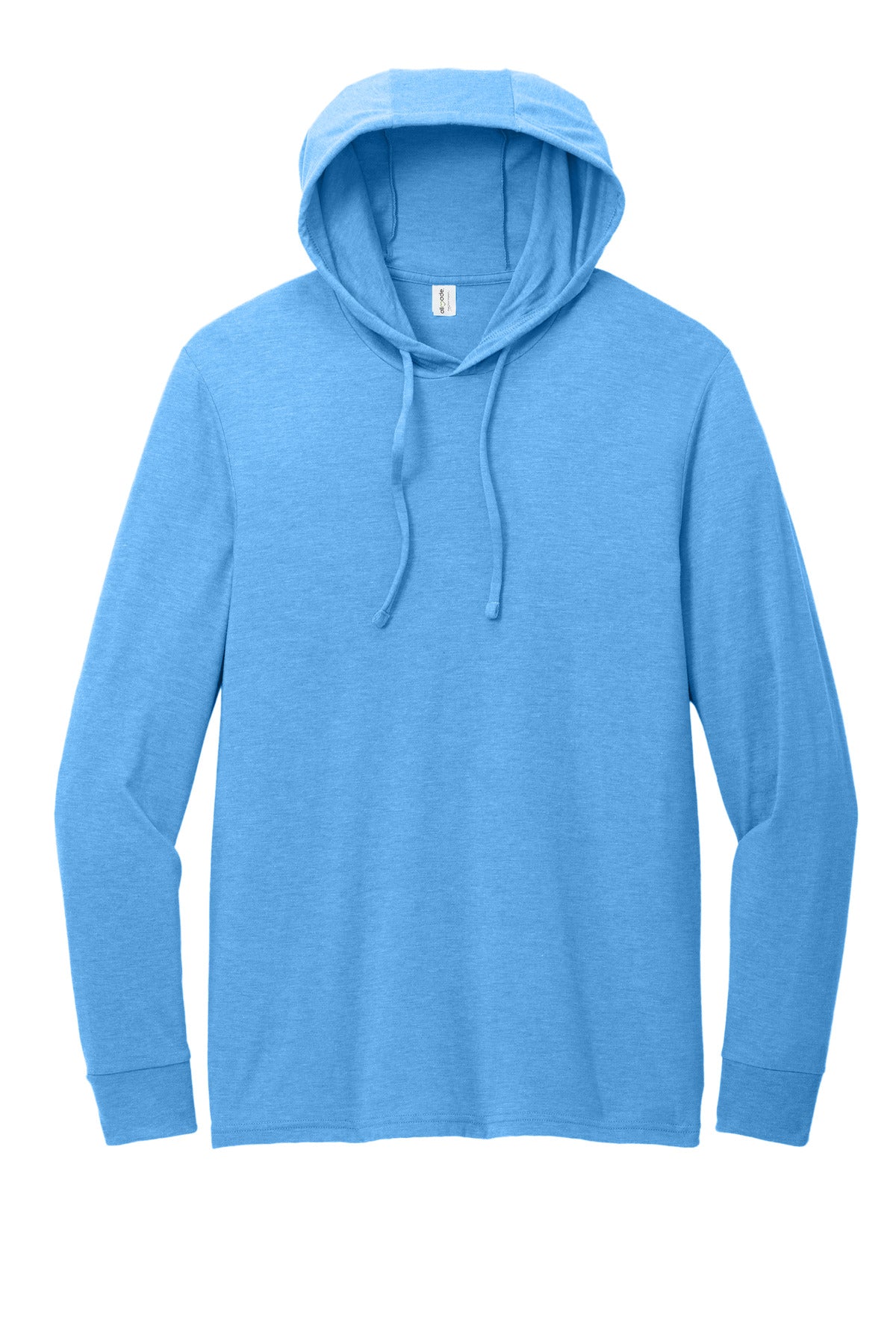 Front View of AzureBlue Allmade Unisex Tri-Blend Hoodie Tee AL6003