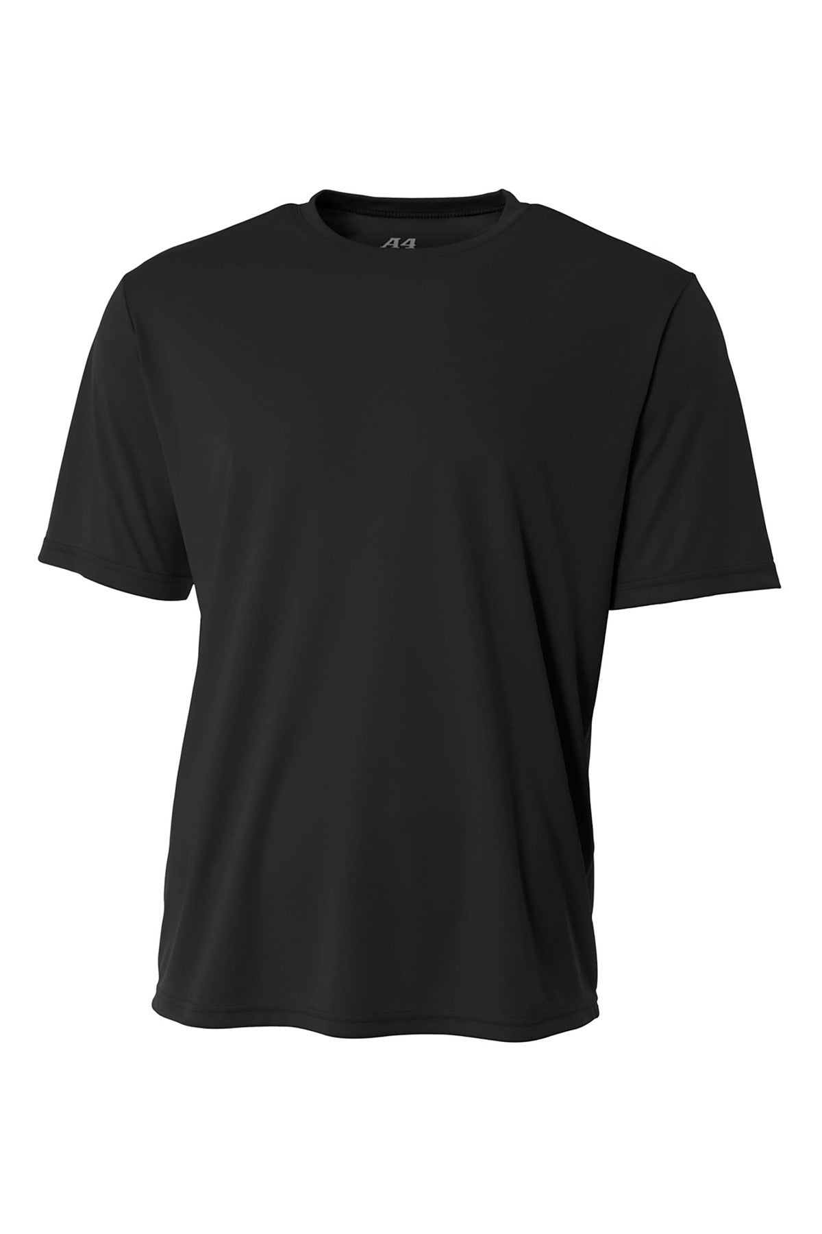 Front View of Black A4 Cooling Performance Short Sleeve Tee A4N3142
