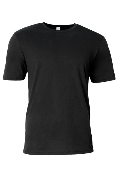 Front View of Black A4 Softek Short Sleeve Tee A4N3013