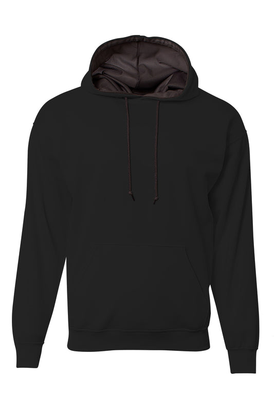 Front View of Black A4 Sprint Tech Fleece Hoodie A4N4279 - Star Hats & Embroidery