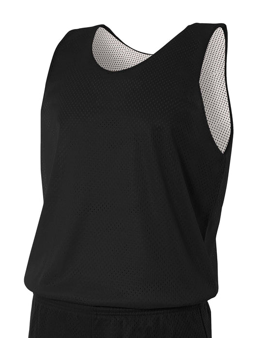Front View of Blk/White A4 Sprint Youth Reversible Mesh Tank A4N2206 - Star Hats & Embroidery