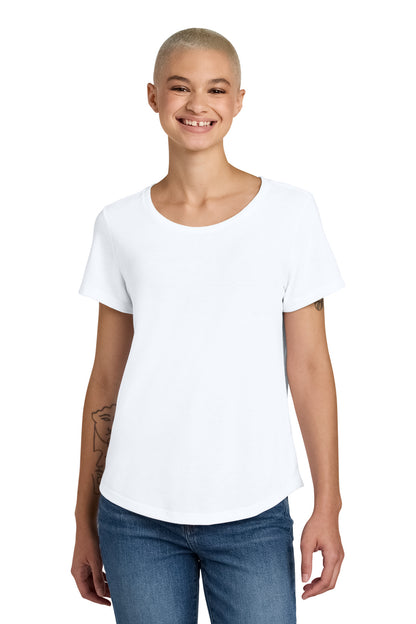 Front View of BrtWhite Allmade Women's Relaxed Tri-Blend Scoop Neck Tee AL2015