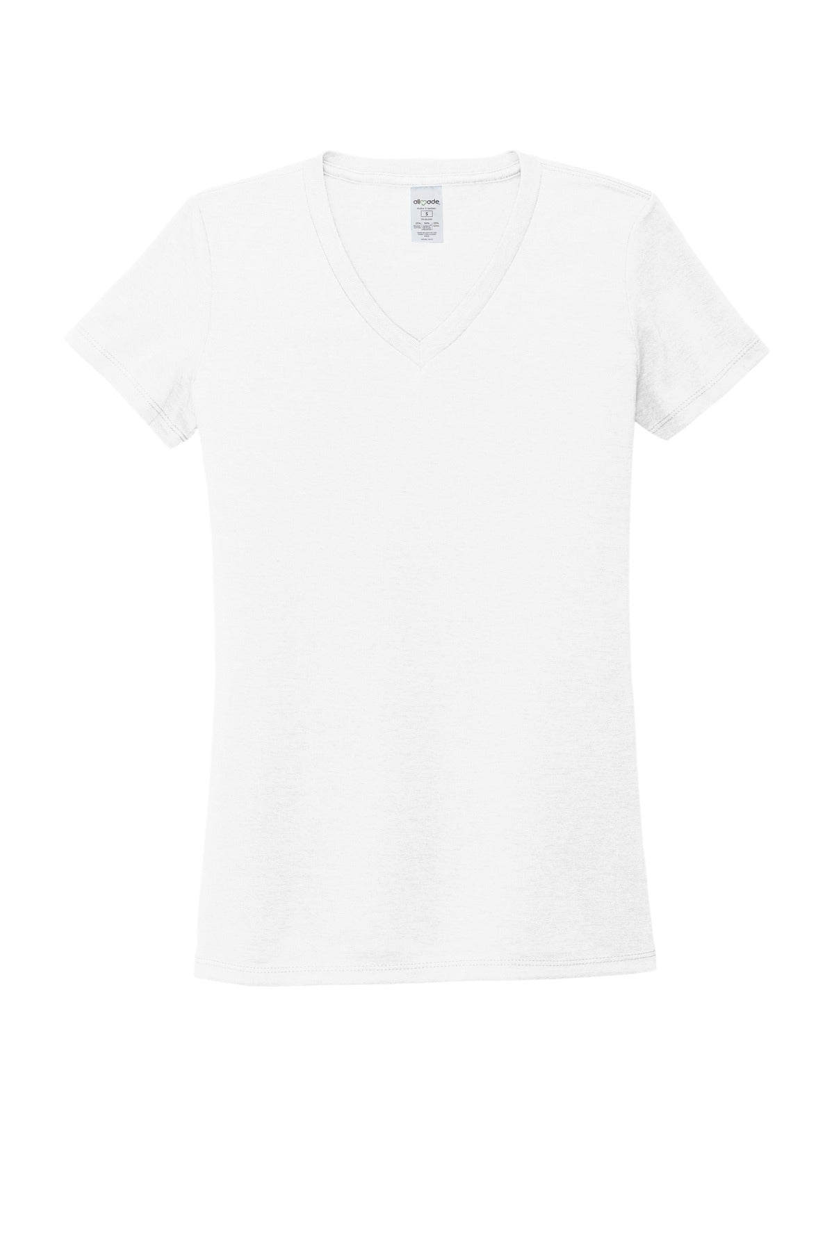 Front View of BrtWhite Allmade Women's Tri-Blend V-Neck Tee AL2018