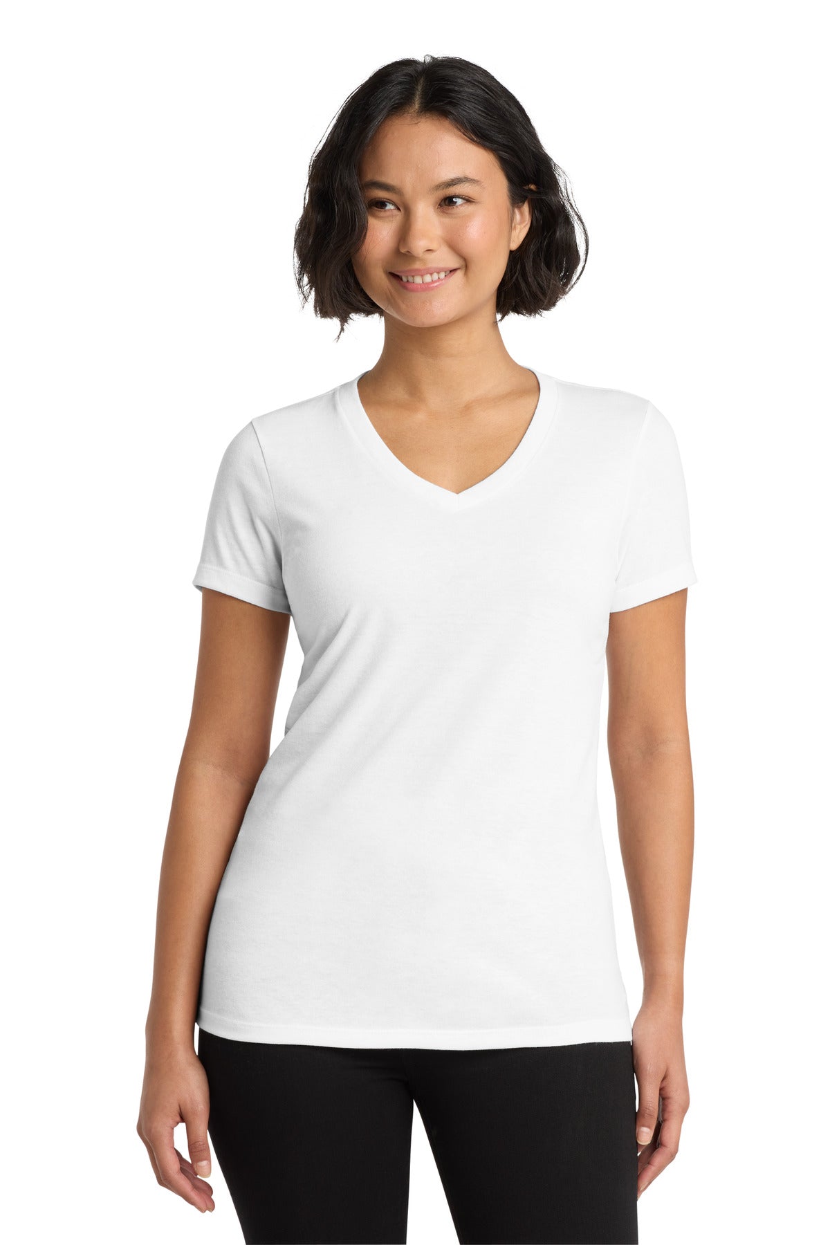 Front View of BrtWhite Allmade Women's Tri-Blend V-Neck Tee AL2018