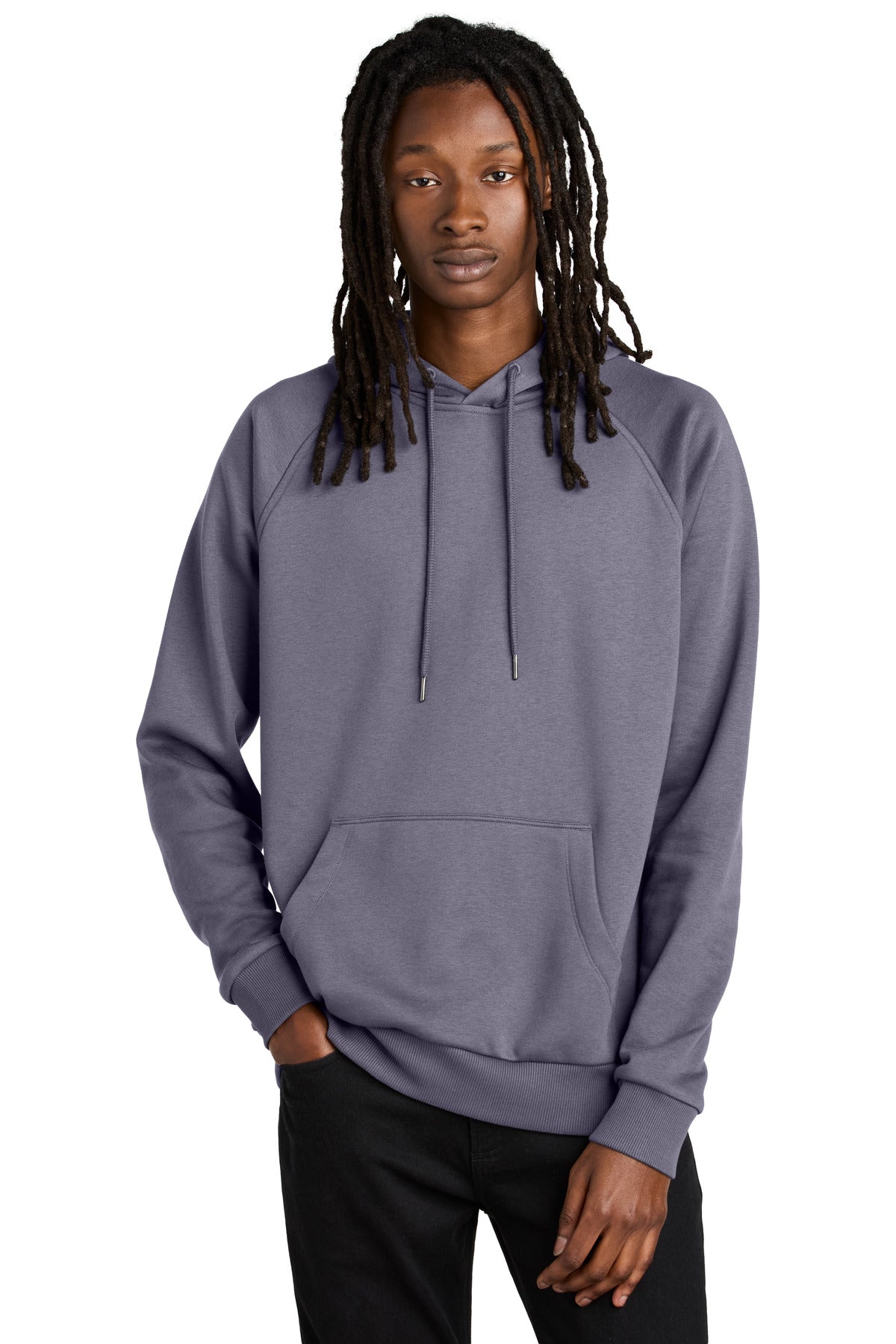 Front View of CosmicPrpl Allmade Unisex Organic CVC Fleece Pullover Hoodie AL5000
