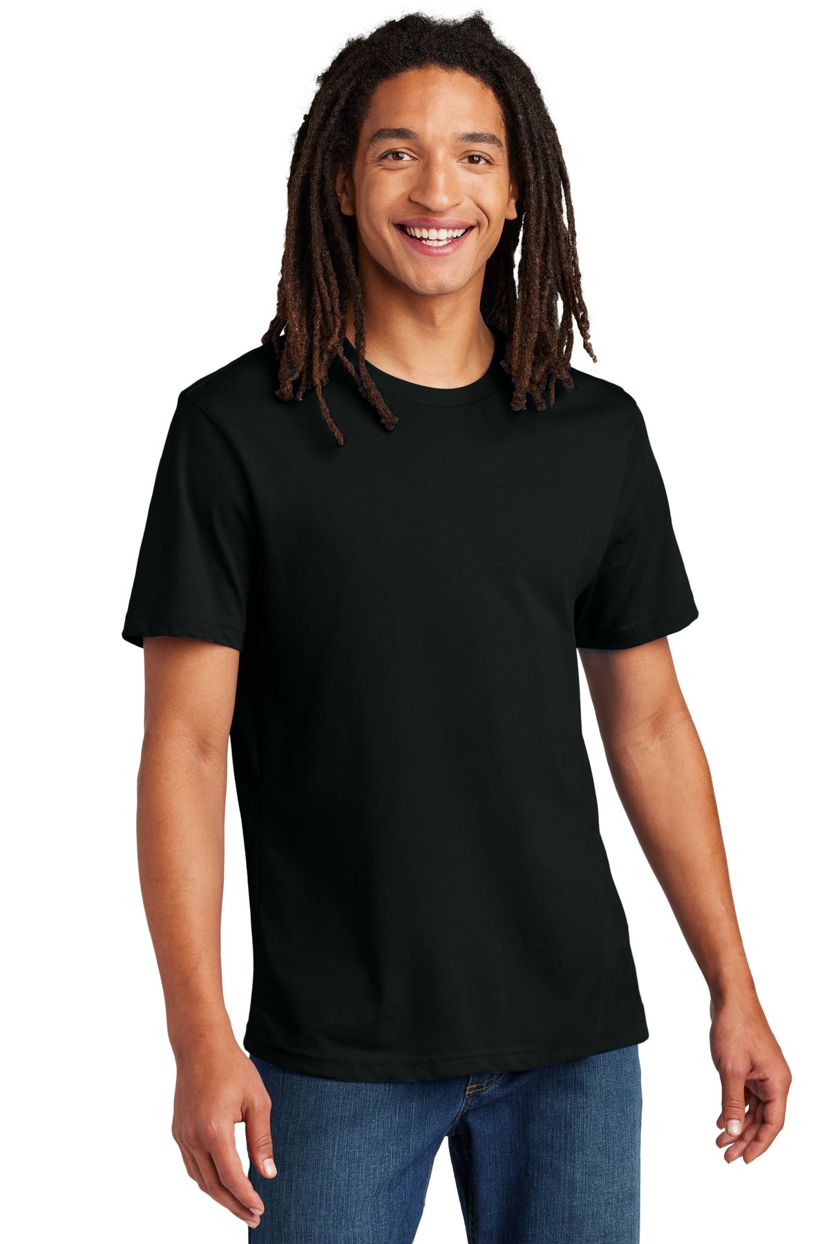 Front View of DeepBlack Allmade Unisex Heavyweight Recycled Cotton Tee AL3000