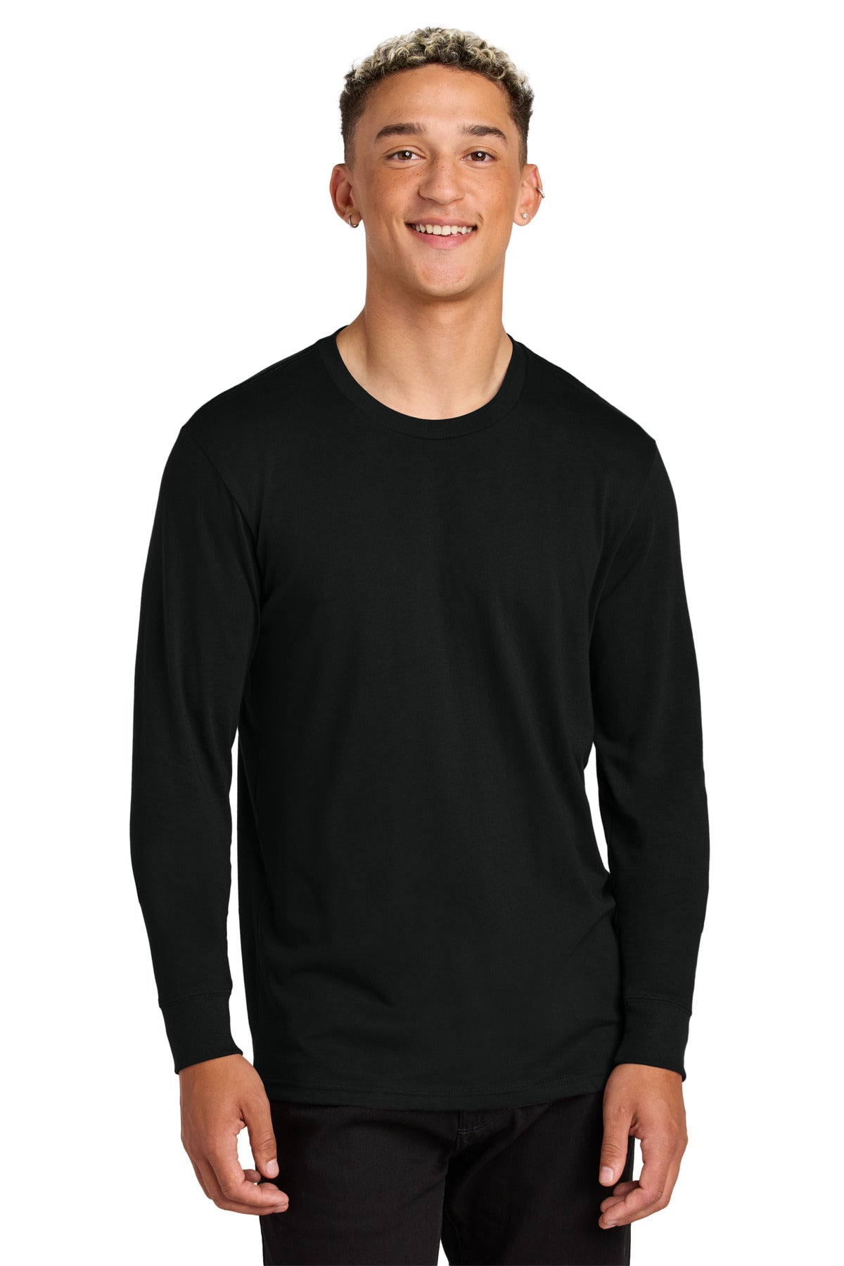 Front View of DeepBlack Allmade Unisex Long Sleeve Organic Cotton Tee AL6104
