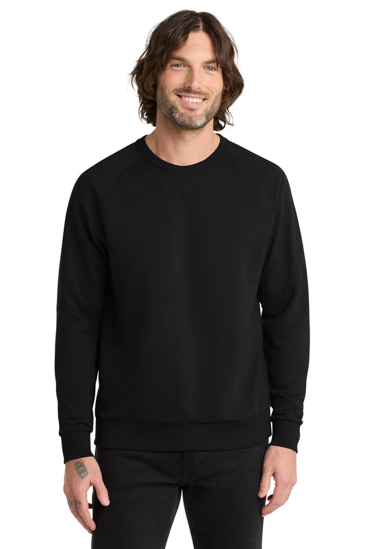 Front View of DeepBlack Allmade Unisex Organic French Terry Crewneck Sweatshirt AL4004 - Star Hats & Embroidery