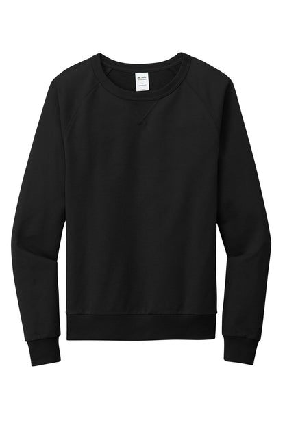 Front View of DeepBlack Allmade Unisex Organic French Terry Crewneck Sweatshirt AL4004