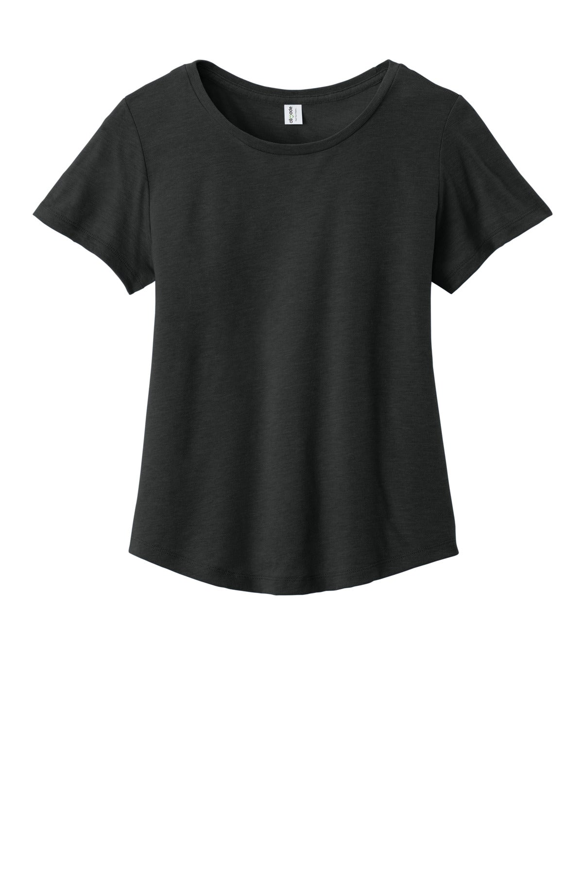 Front View of DeepBlack Allmade Women's Relaxed Tri-Blend Scoop Neck Tee AL2015