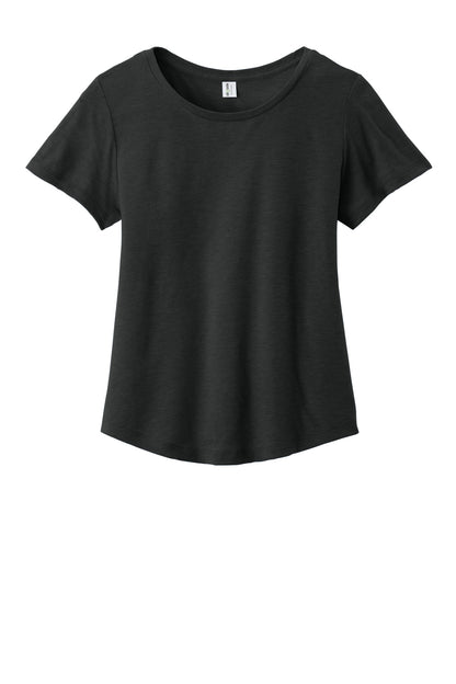 Front View of DeepBlack Allmade Women's Relaxed Tri-Blend Scoop Neck Tee AL2015