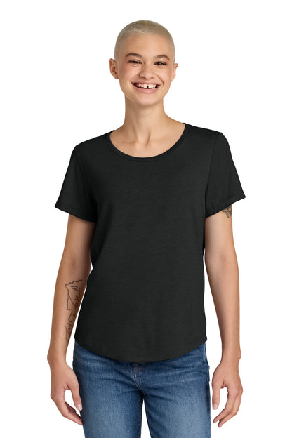 Front View of DeepBlack Allmade Women's Relaxed Tri-Blend Scoop Neck Tee AL2015