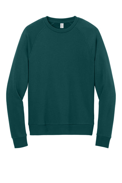 Front View of DpSeaGreen Allmade Unisex Organic CVC Fleece Crewneck Sweatshirt AL5004