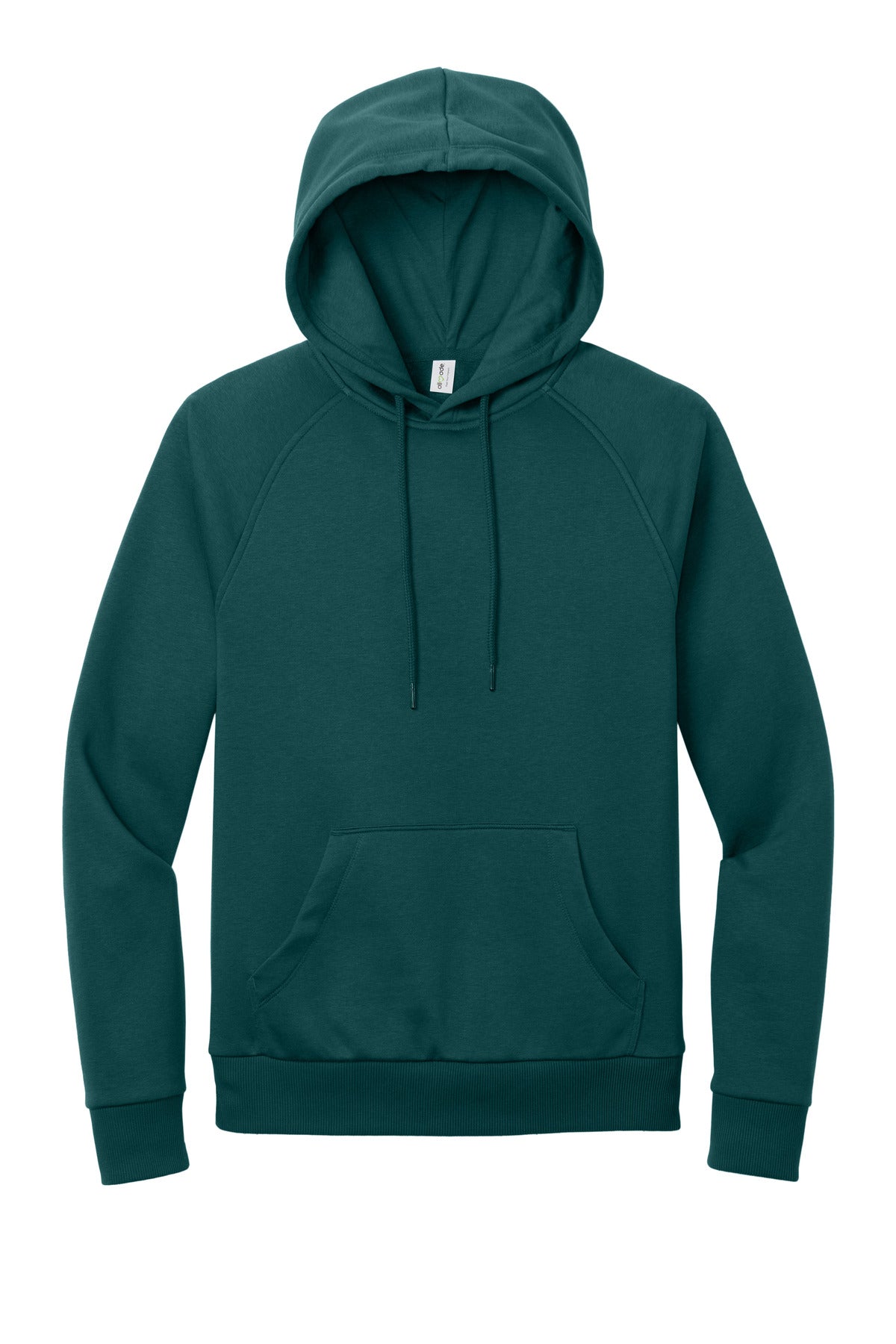Front View of DpSeaGreen Allmade Unisex Organic CVC Fleece Pullover Hoodie AL5000