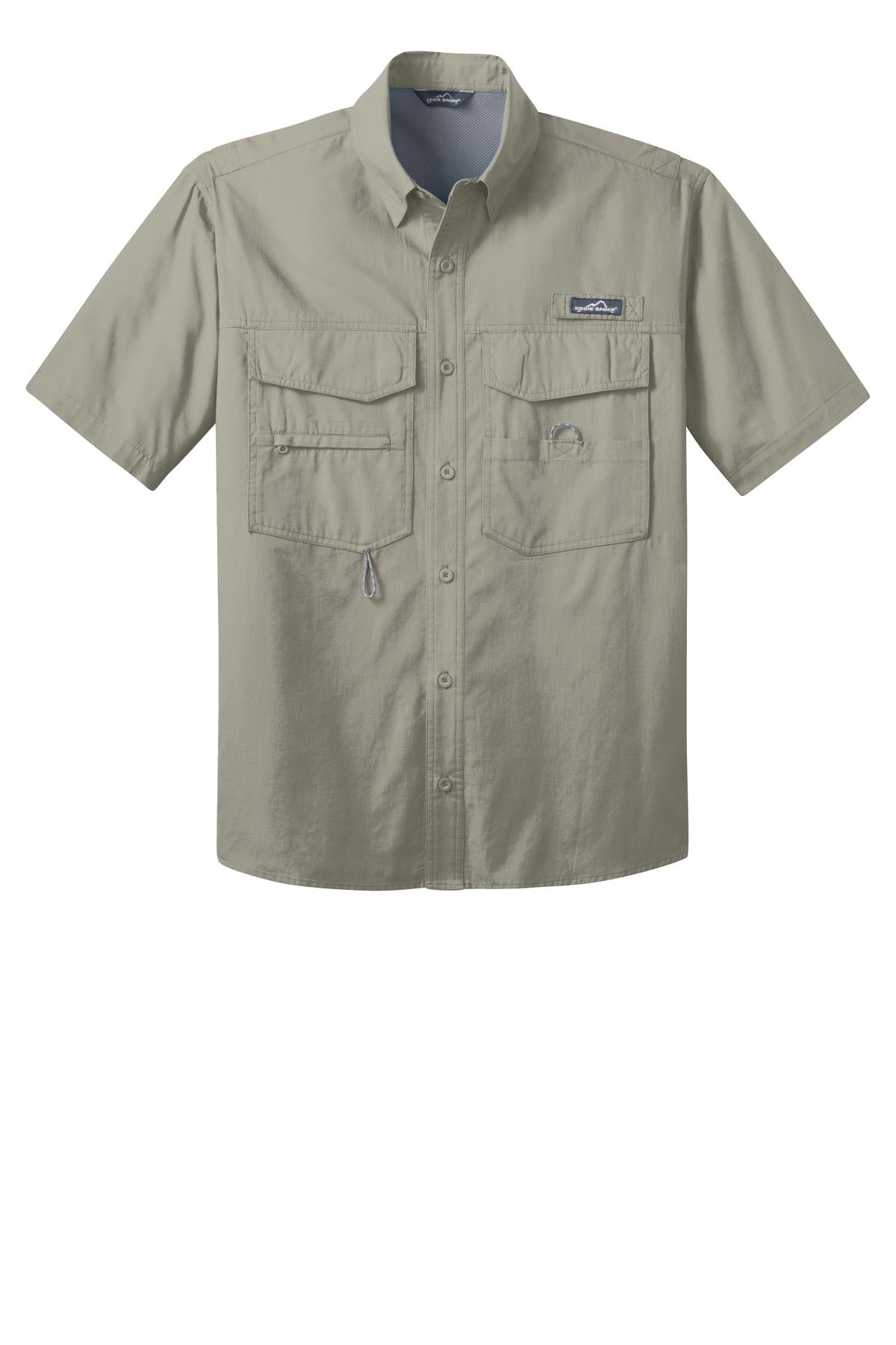 Front View of Driftwood Eddie Bauer - Short Sleeve Fishing Shirt. EB608