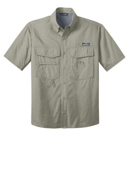 Front View of Driftwood Eddie Bauer - Short Sleeve Fishing Shirt. EB608