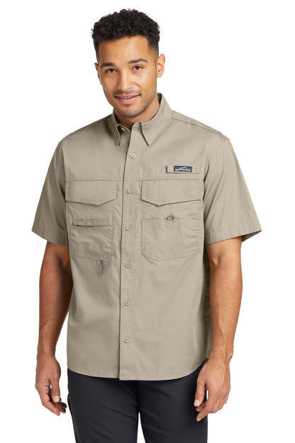 Front View of Driftwood Eddie Bauer - Short Sleeve Fishing Shirt. EB608