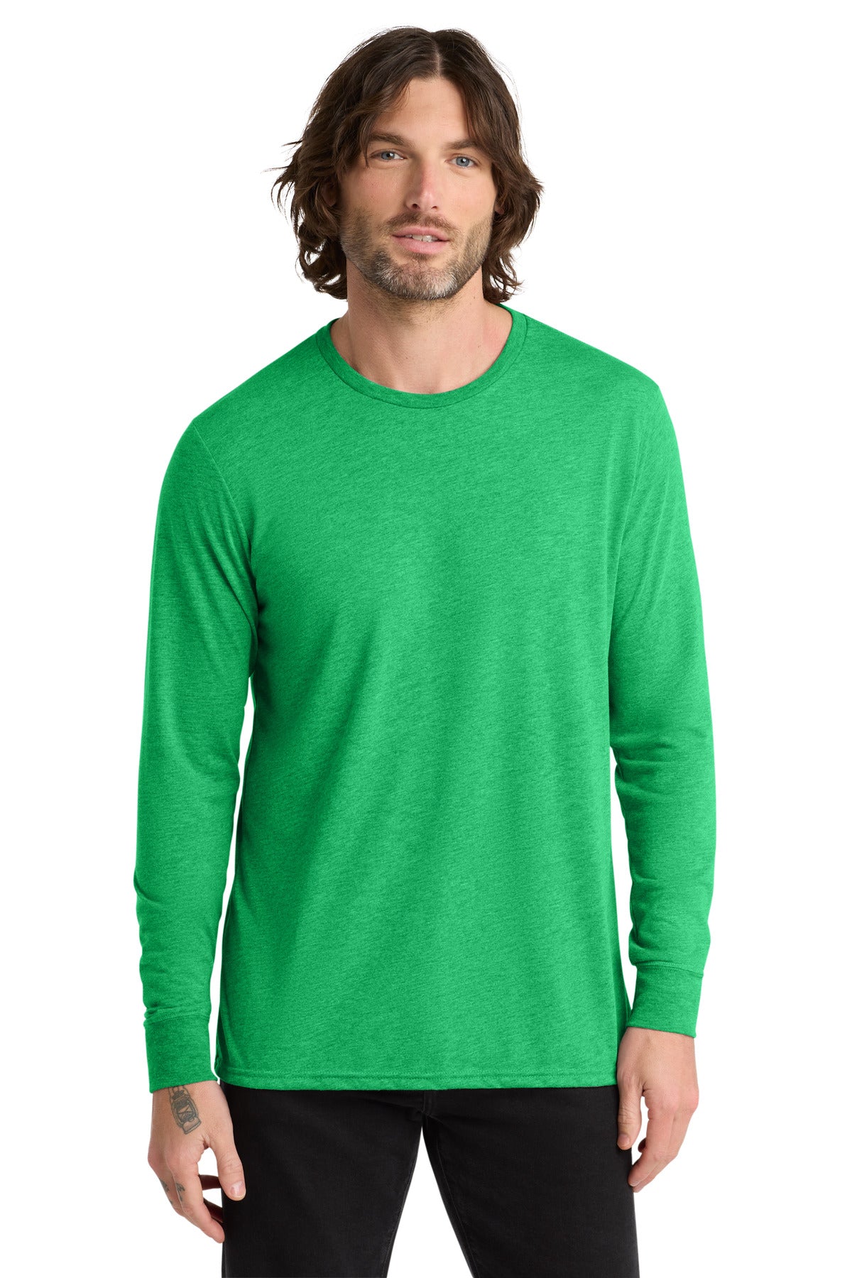 Front View of Enviro Green Allmade Unisex Tri-Blend Long Sleeve Tee AL6004
