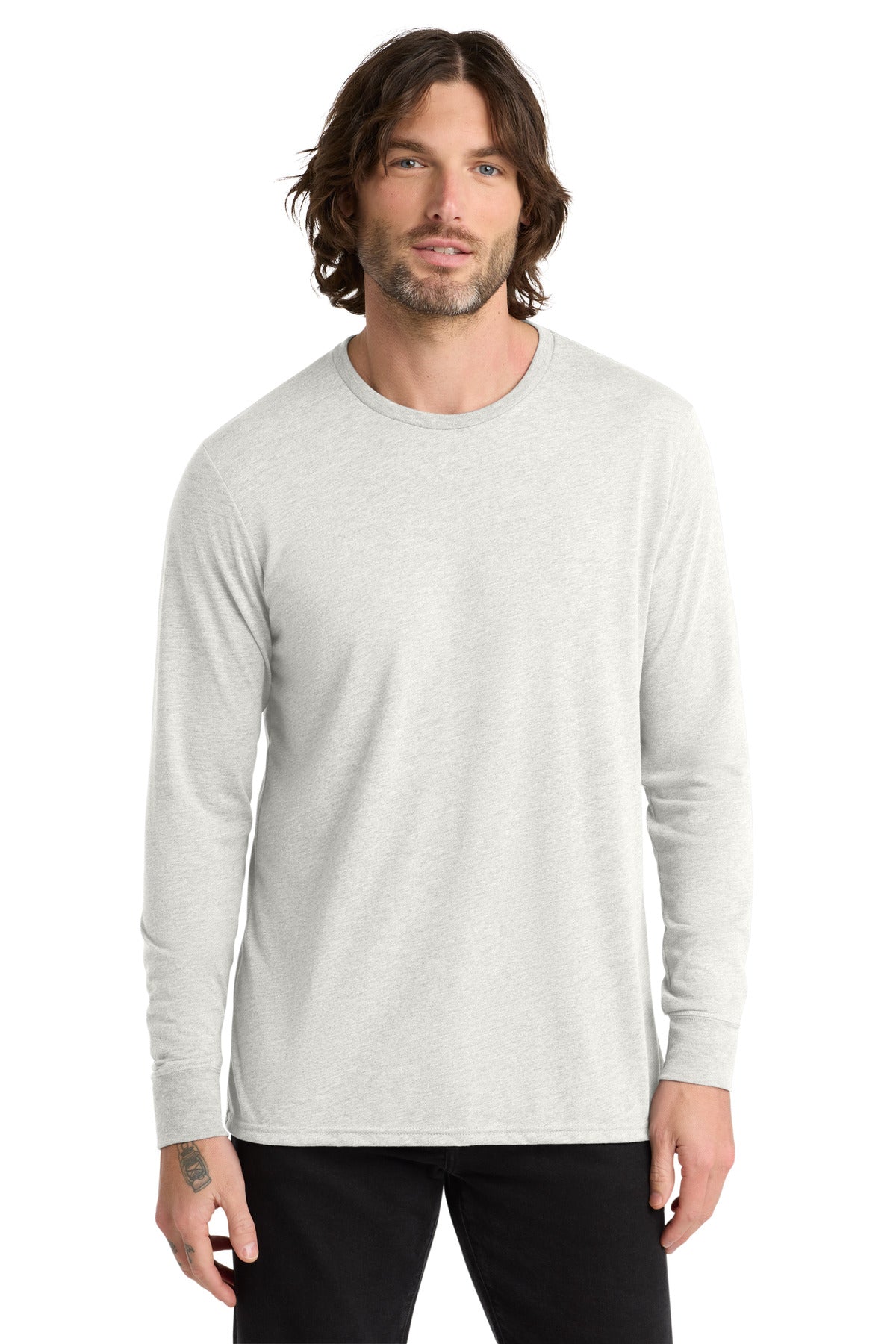 Front View of Fairly White Allmade Unisex Tri-Blend Long Sleeve Tee AL6004