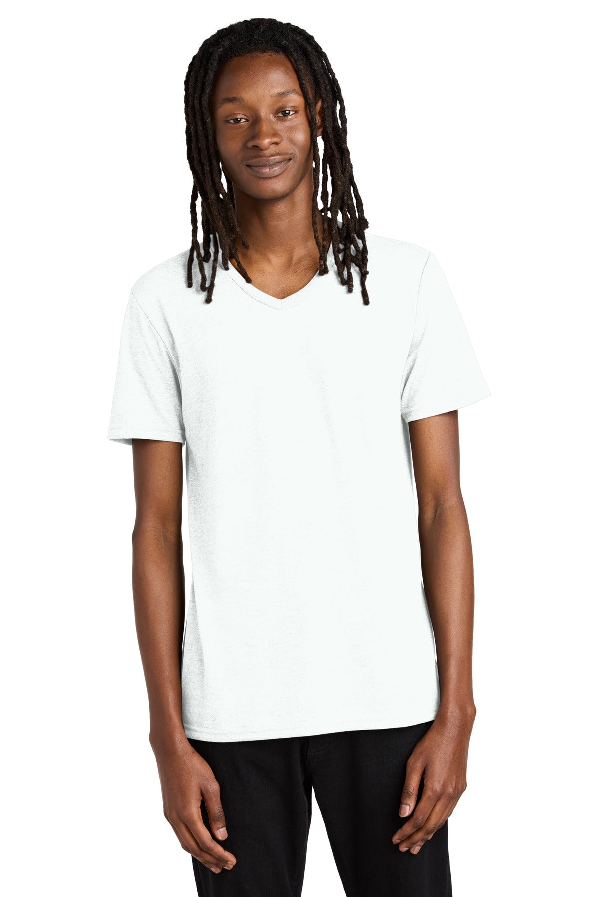 Front View of Fairly White Allmade Unisex Tri-Blend V-Neck Tee AL2014