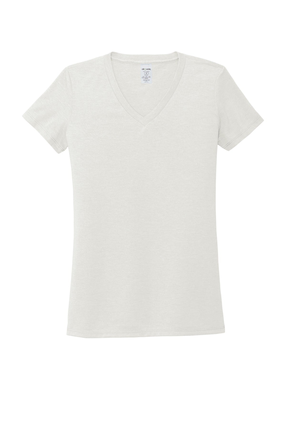 Front View of Fairly White Allmade Women's Tri-Blend V-Neck Tee AL2018