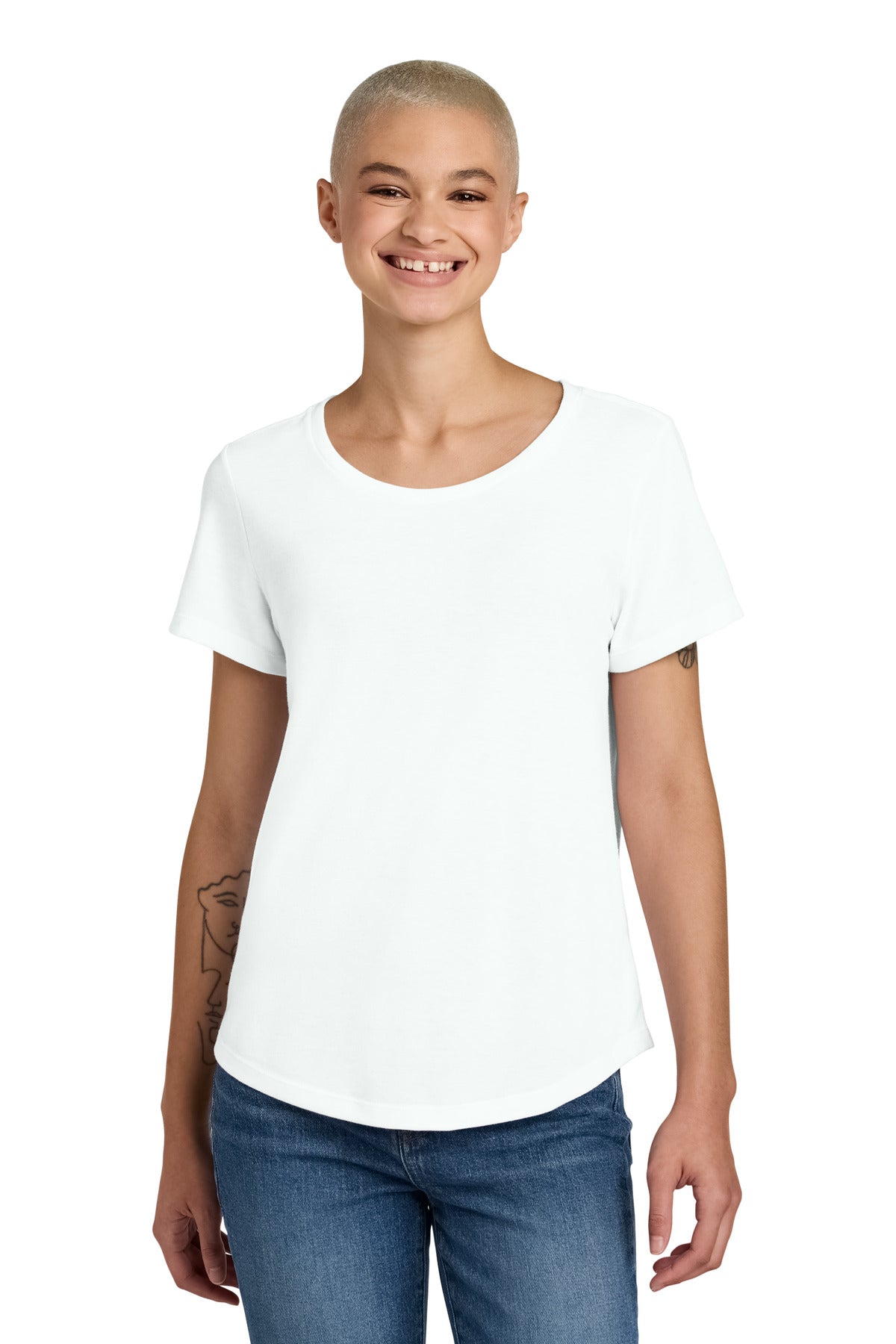 Front View of FairlyWht Allmade Women's Relaxed Tri-Blend Scoop Neck Tee AL2015