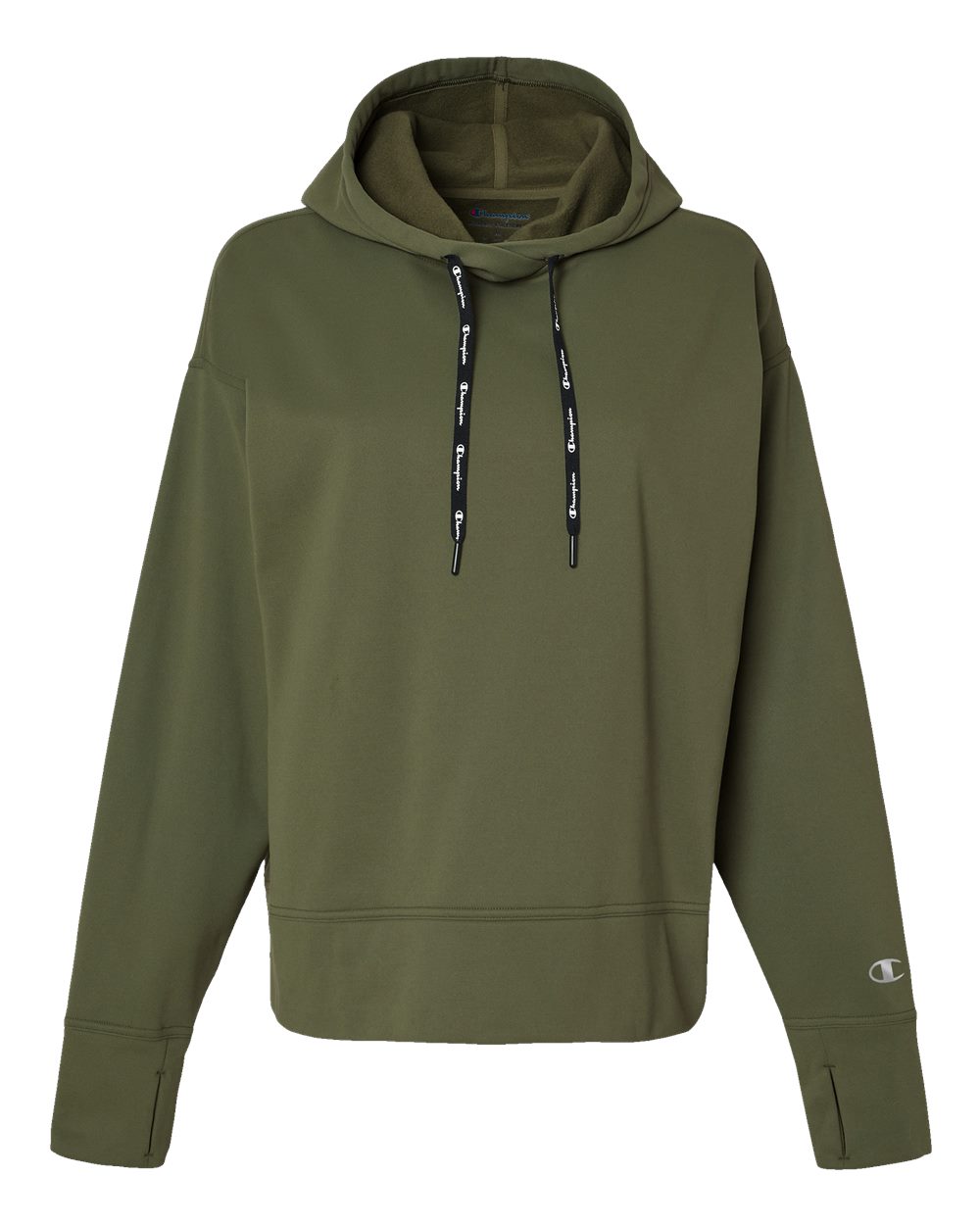 Front View of Fresh Olive Women's Sport Hooded Sweatshirt - CHP100
