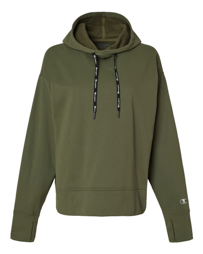 Front View of Fresh Olive Women's Sport Hooded Sweatshirt - CHP100