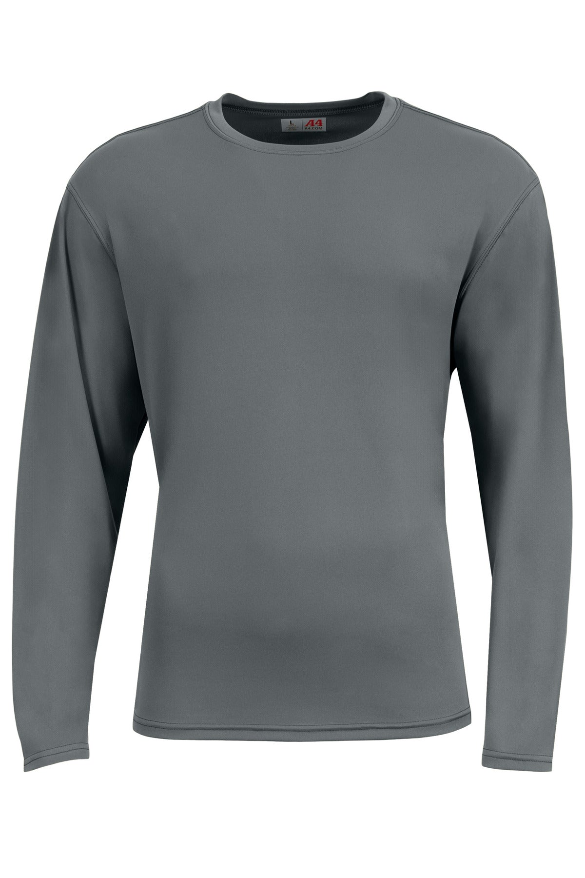 Front View of Graphite A4 AirFlex Long Sleeve Tee A4N3532