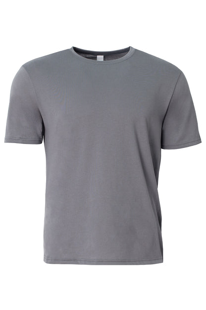 Front View of Graphite A4 Softek Short Sleeve Tee A4N3013
