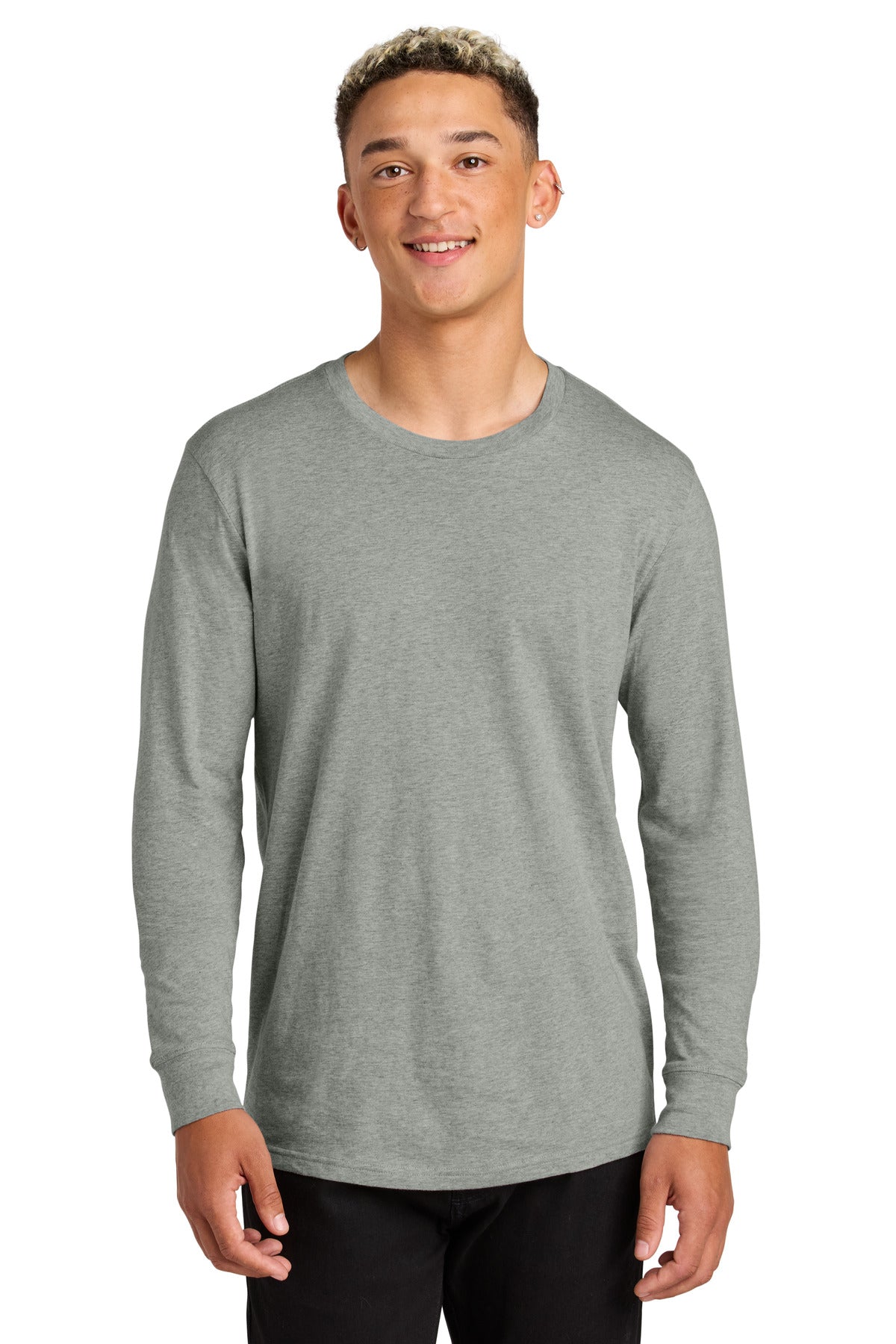Front View of GrntGryHtr Allmade Unisex Long Sleeve Organic Cotton Tee AL6104