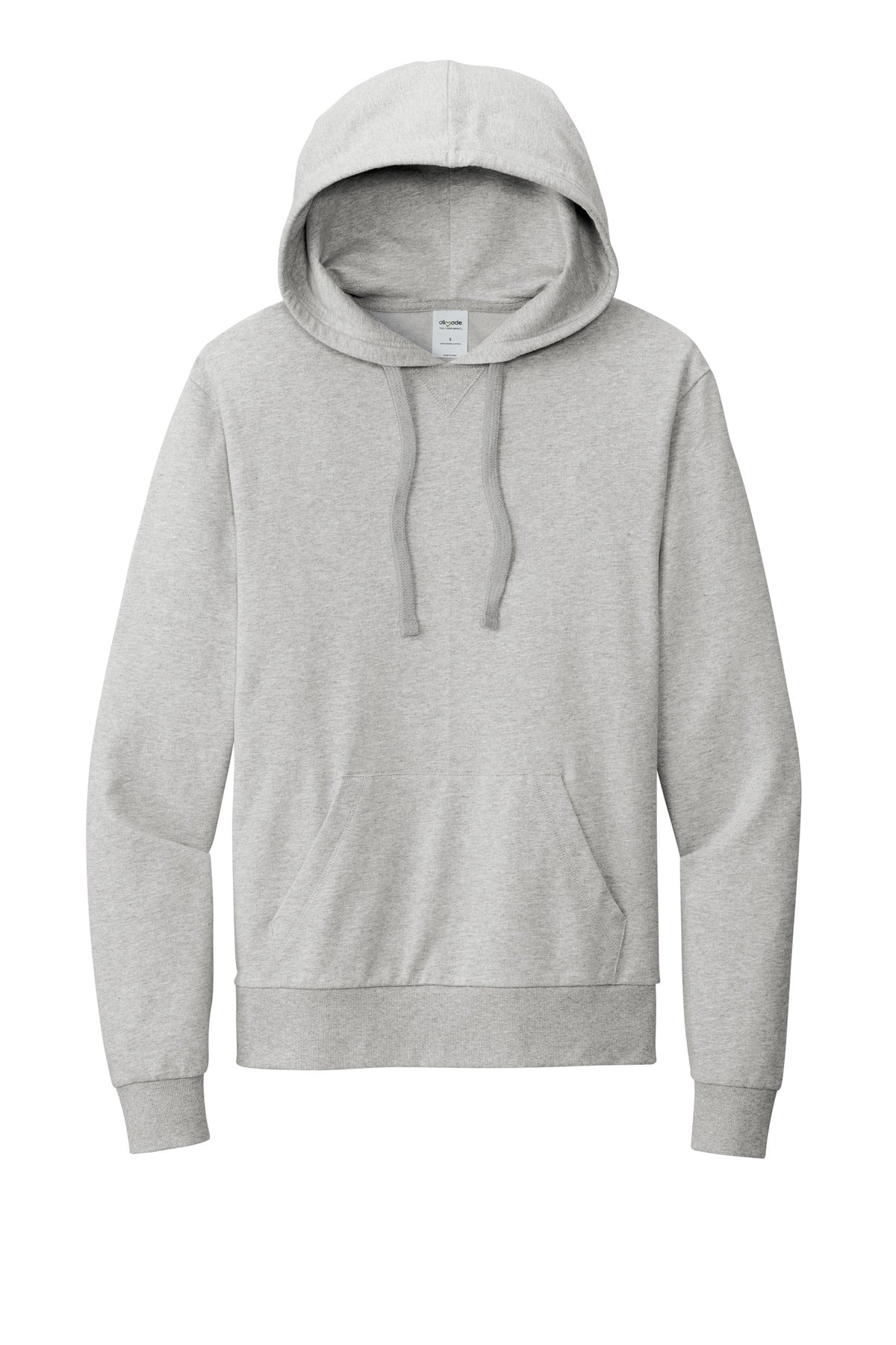 Front View of GrntGryHtr Allmade Unisex Organic French Terry Pullover Hoodie AL4000