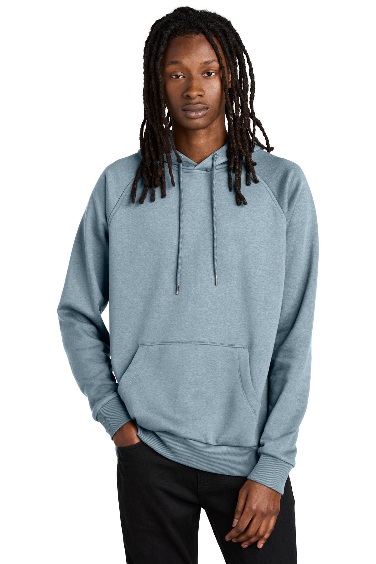 Front View of ILikeUBlue Allmade Unisex Organic CVC Fleece Pullover Hoodie AL5000