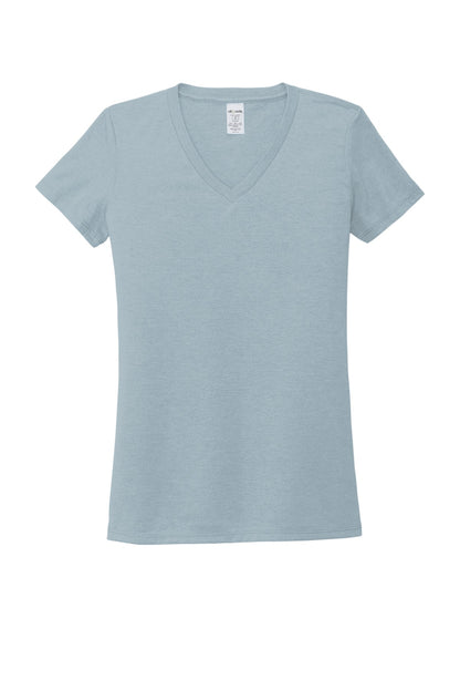 Front View of ILikeUBlue Allmade Women's Tri-Blend V-Neck Tee AL2018