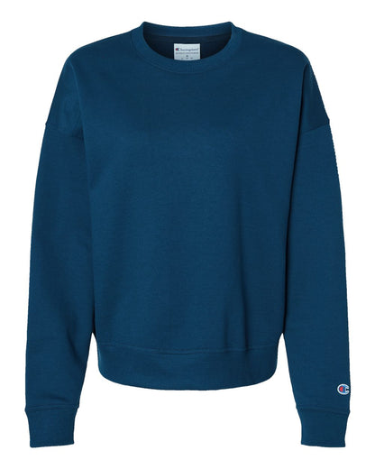 Front View of Late Night Blue Powerblend® Women's Crewneck Sweatshirt - S650