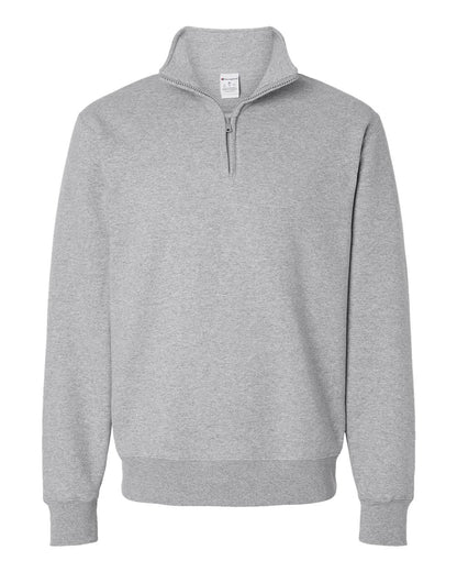 Front View of Light Steel Powerblend® Quarter-Zip Pullover - S450