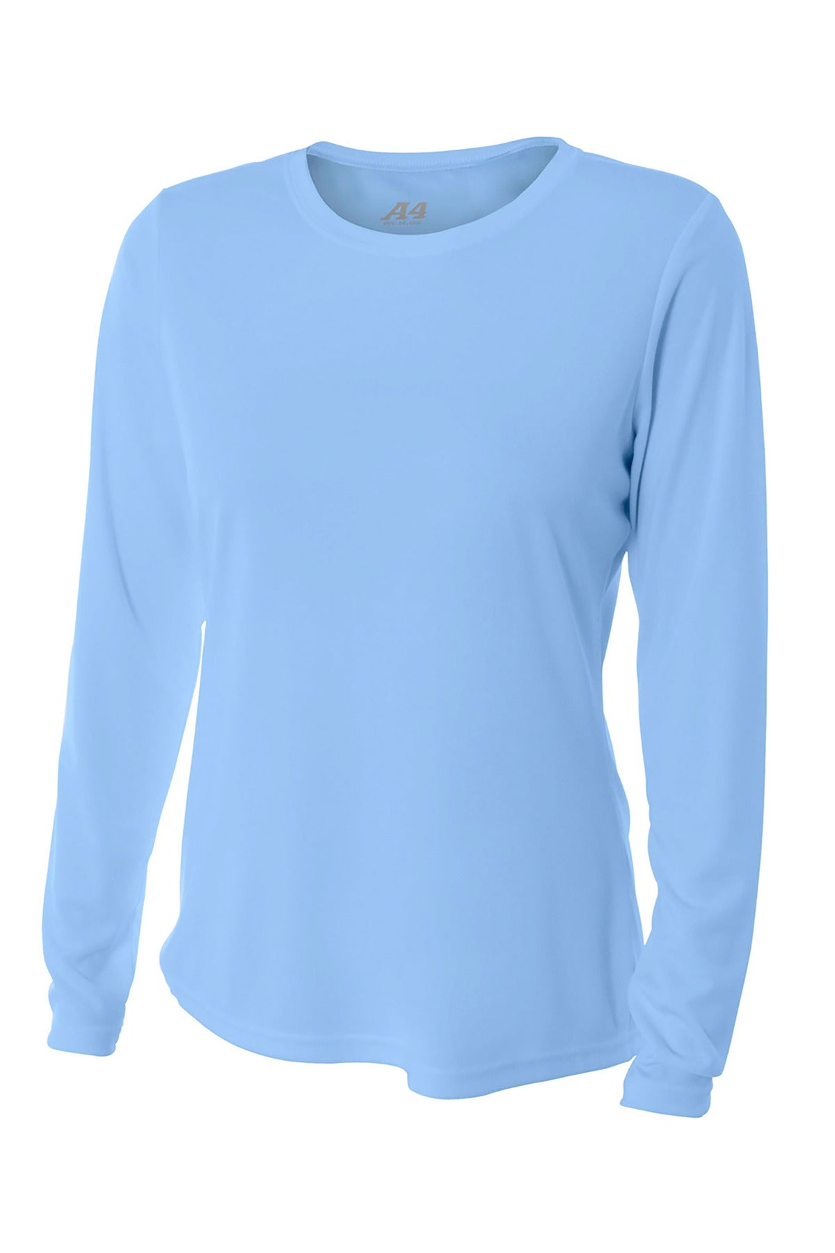 Front View of LightBlue A4 Women's Cooling Performance Long Sleeve Tee A4NW3002