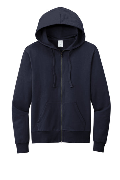 Front View of NghtSkyNvy Allmade Unisex Organic French Terry Full-Zip Hoodie AL4002