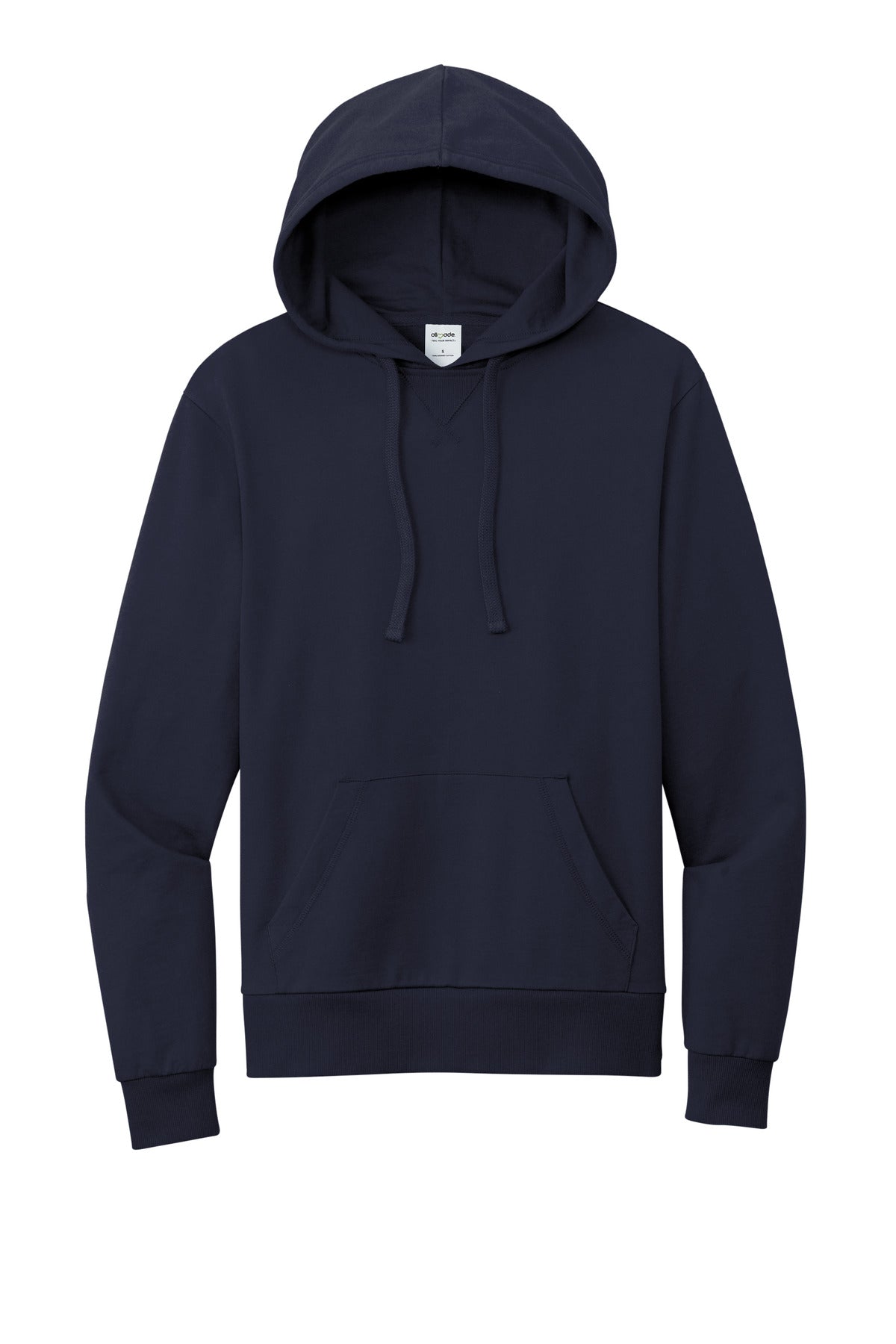 Front View of NghtSkyNvy Allmade Unisex Organic French Terry Pullover Hoodie AL4000