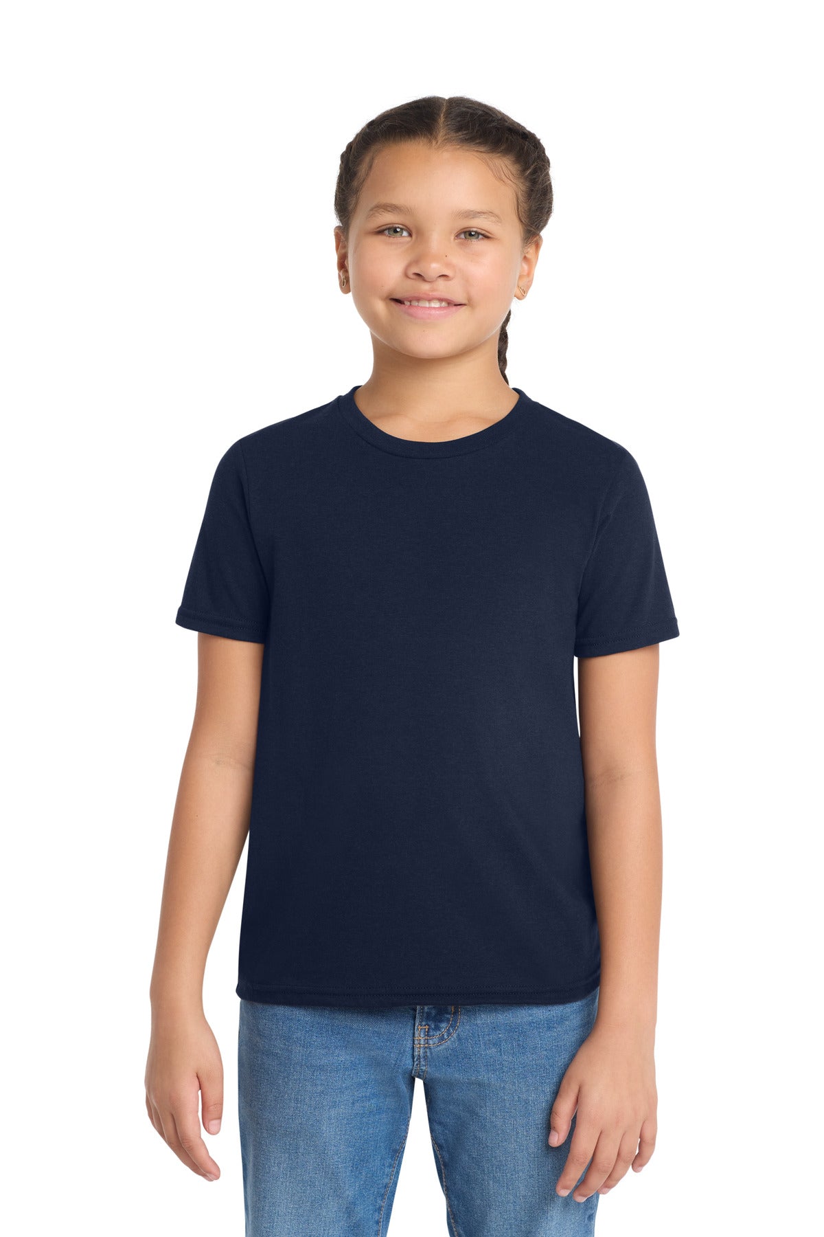 Front View of NghtSkyNvy Allmade Youth Tri-Blend Tee AL207