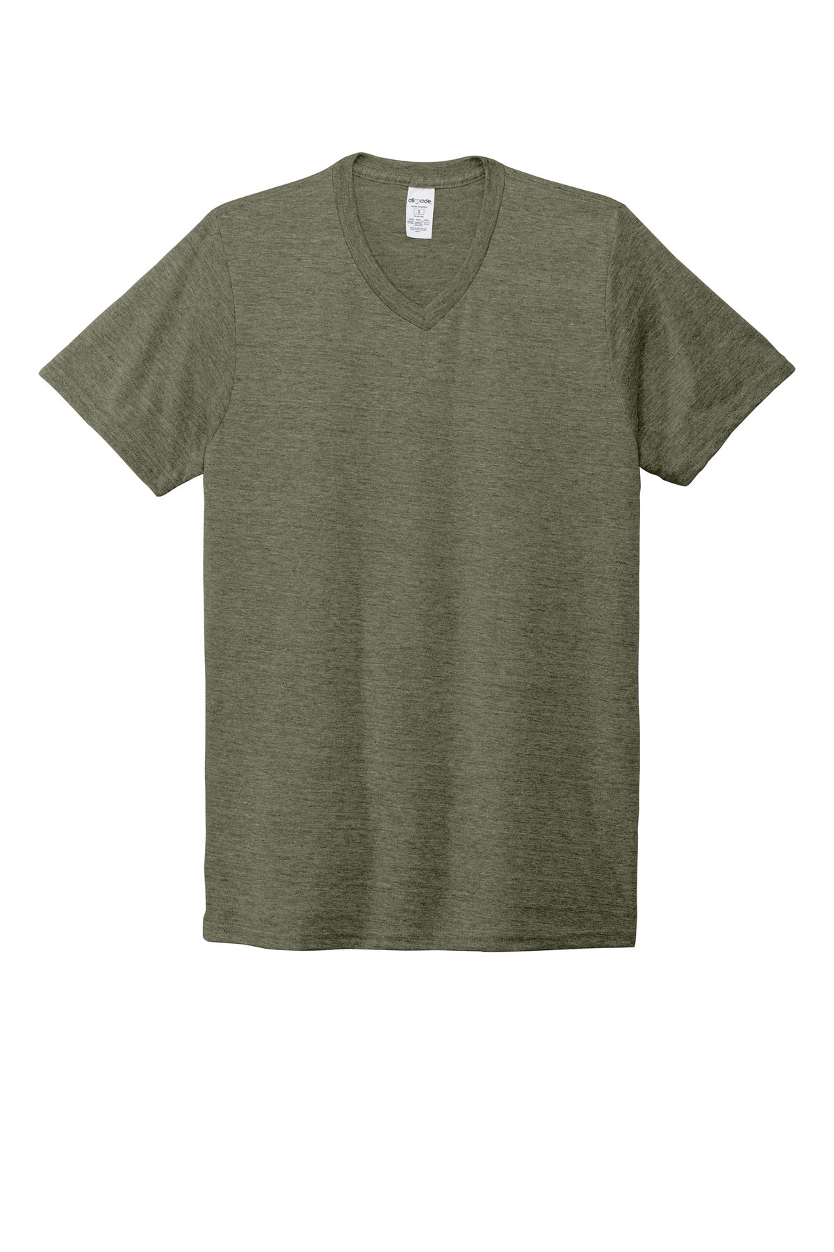 Front View of Olive You Grn Allmade Unisex Tri-Blend V-Neck Tee AL2014