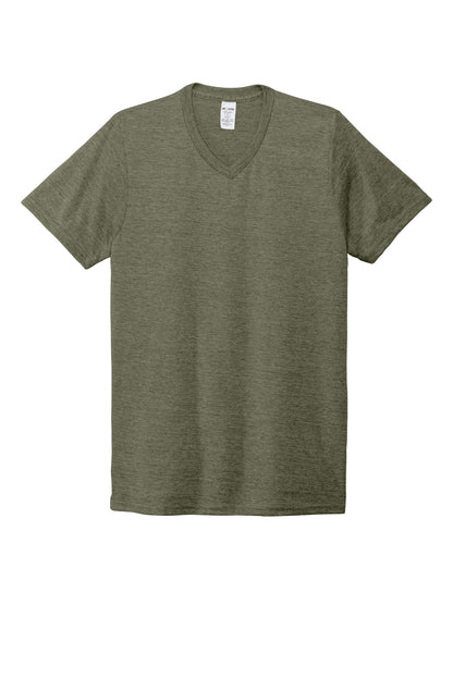 Front View of Olive You Grn Allmade Unisex Tri-Blend V-Neck Tee AL2014