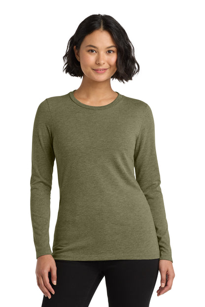 Front View of Olive You Grn Allmade Women's Tri-Blend Long Sleeve Tee AL6008