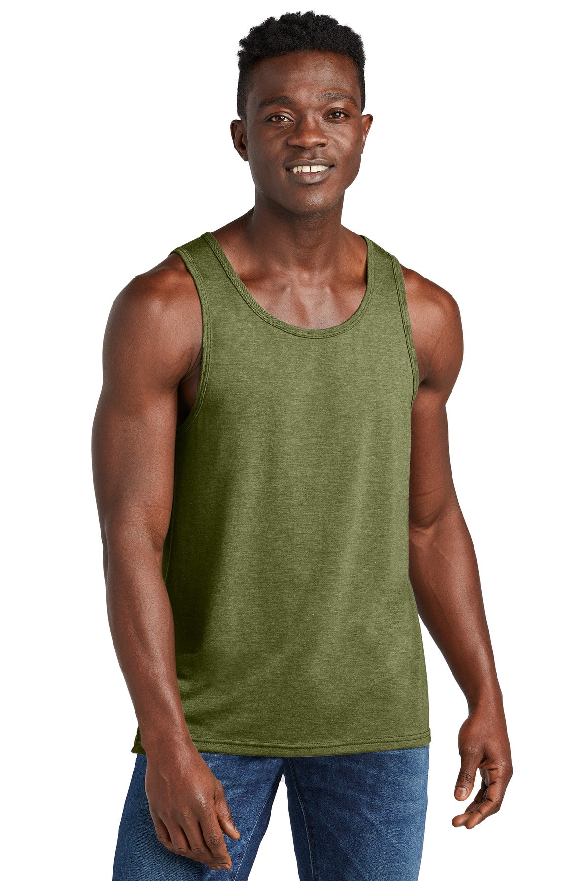 Front View of OliveYouGn Allmade Unisex Tri-Blend Tank AL2019