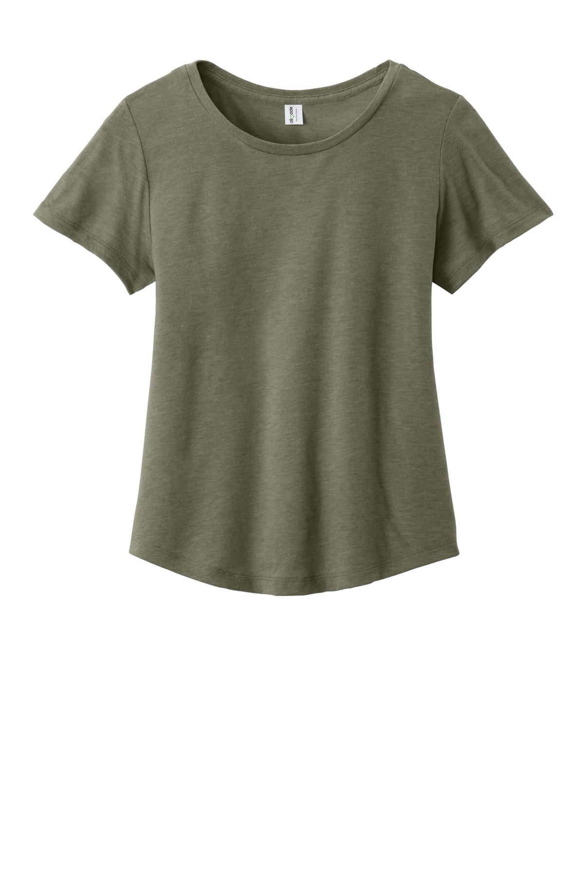 Front View of OliveYouGn Allmade Women's Relaxed Tri-Blend Scoop Neck Tee AL2015