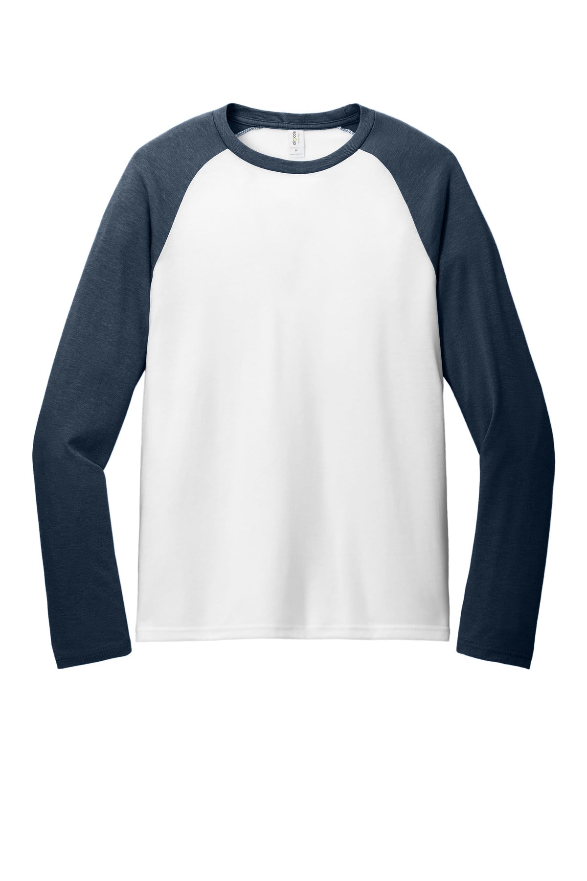 Front View of RblBl/BtWh Allmade Unisex Tri-Blend Long Sleeve Colorblock Raglan AL6009