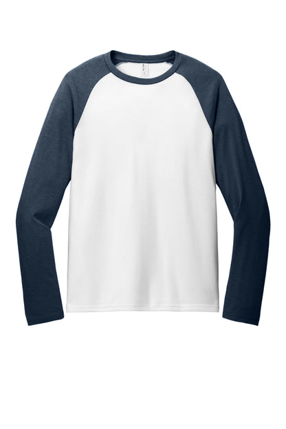 Front View of RblBl/BtWh Allmade Unisex Tri-Blend Long Sleeve Colorblock Raglan AL6009