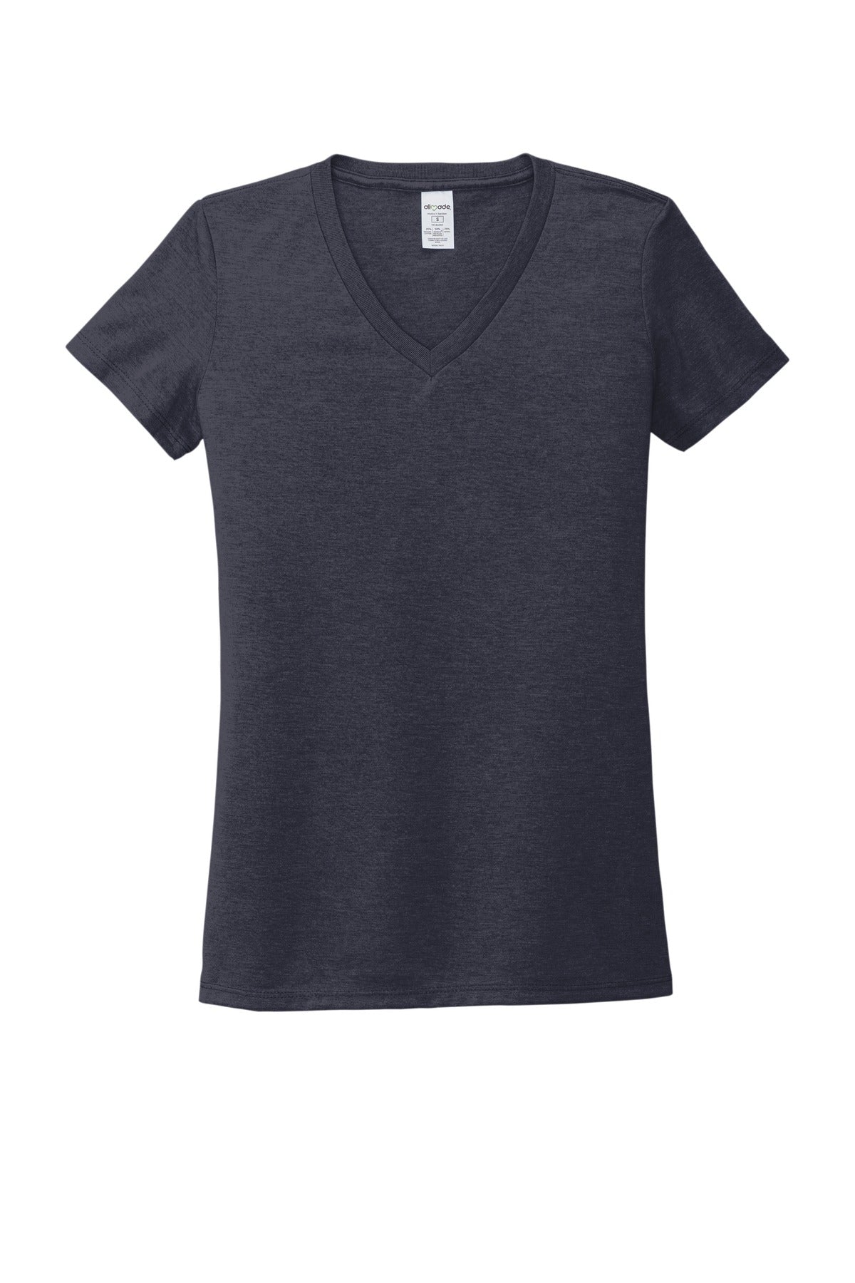 Front View of Rebel Blue Allmade Women's Tri-Blend V-Neck Tee AL2018