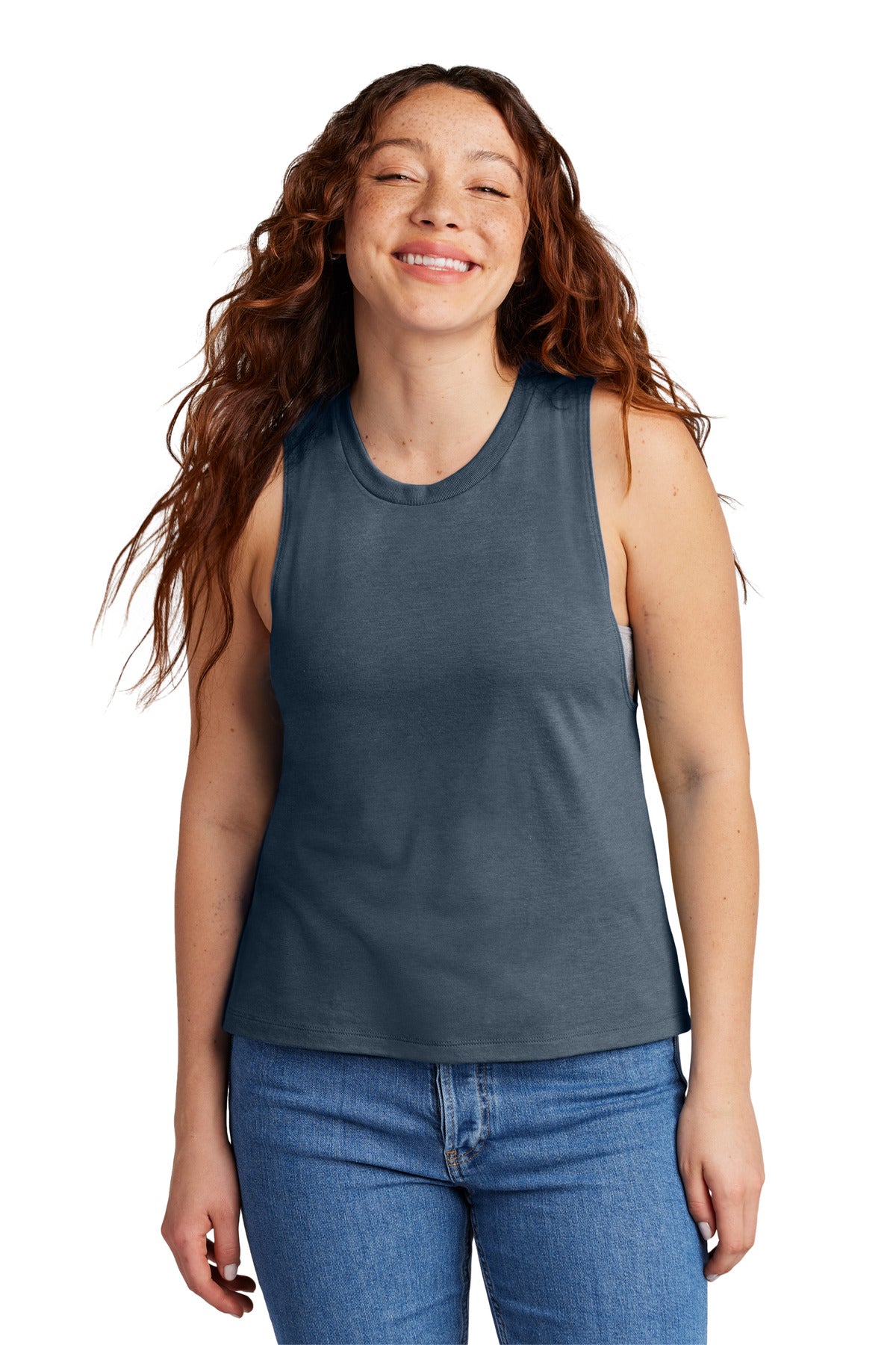 Front View of RebelBlue Allmade Women's Tri-Blend Muscle Tank AL2020